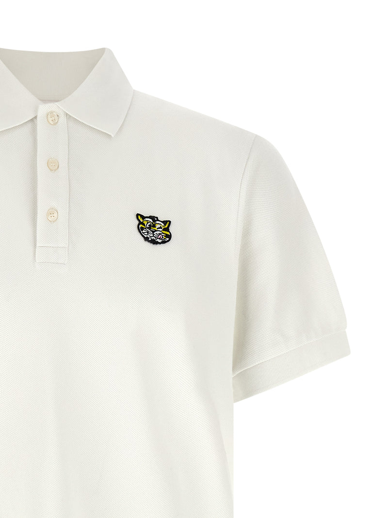 Kenzo Wild Tiger Gots White Cotton Polo Shirt