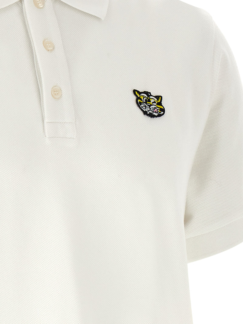 Kenzo Wild Tiger Gots White Cotton Polo Shirt