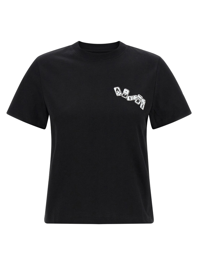 Amiri Black Cotton Domino Tee for Women