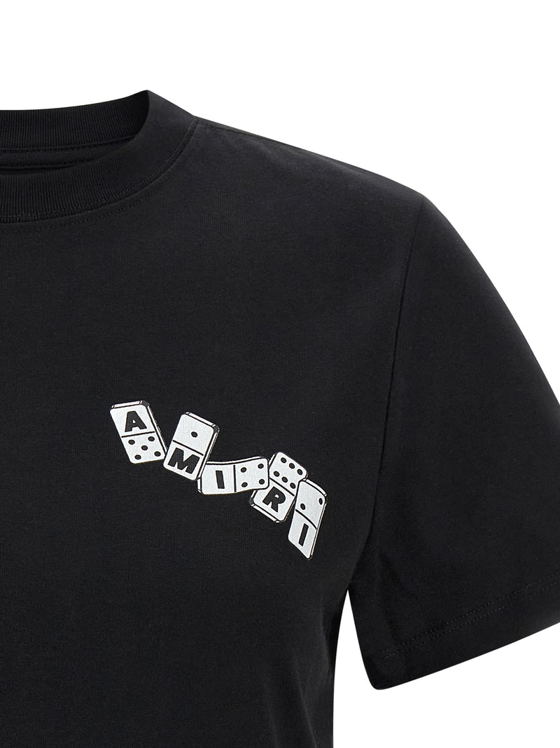 Amiri Black Cotton Domino Tee for Women