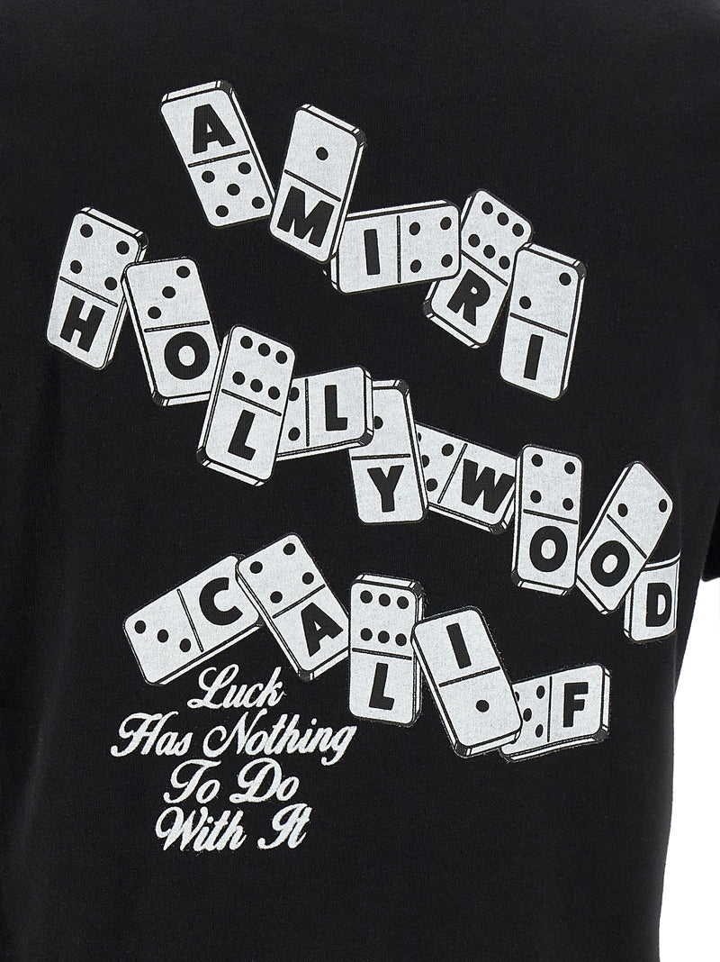 Amiri Black Cotton Domino Tee for Women