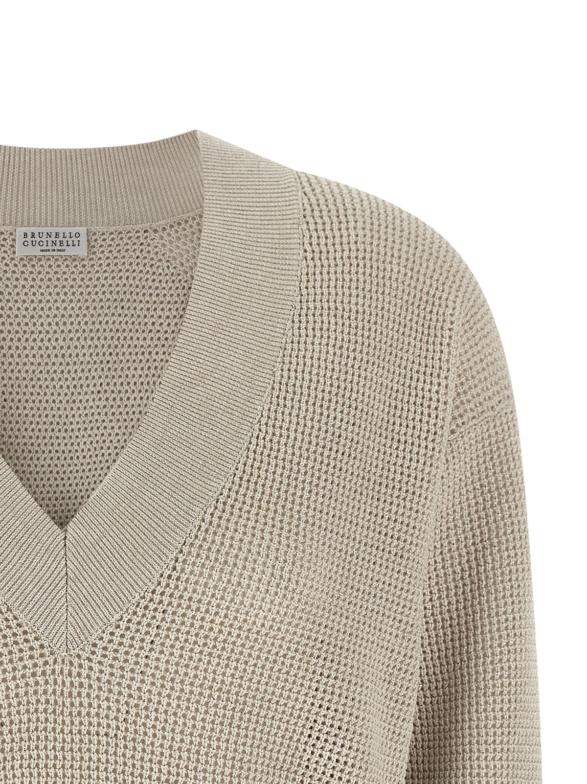 Cardigan en coton beige Brunello Cucinelli
