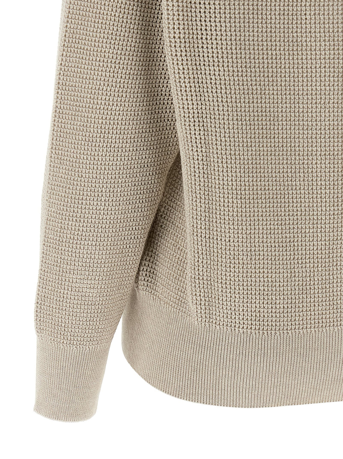 Cardigan en coton beige Brunello Cucinelli