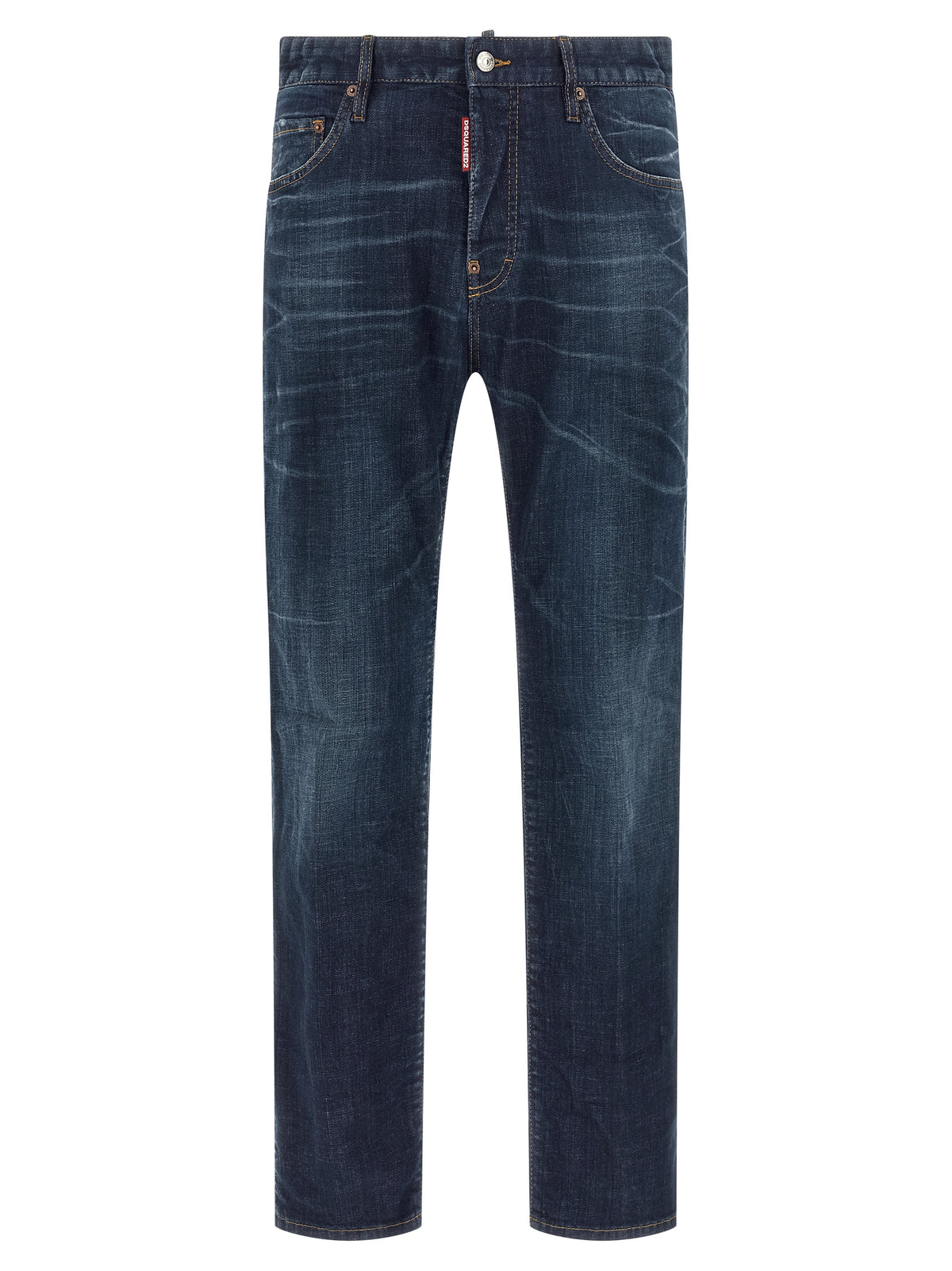 Dsquared² Blue Cotton Straight-Leg Jeans