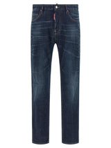 Dsquared² Blue Cotton Straight-Leg Jeans