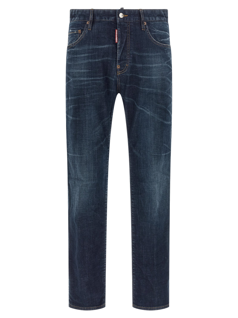 Dsquared² Blue Cotton Straight-Leg Jeans for Men