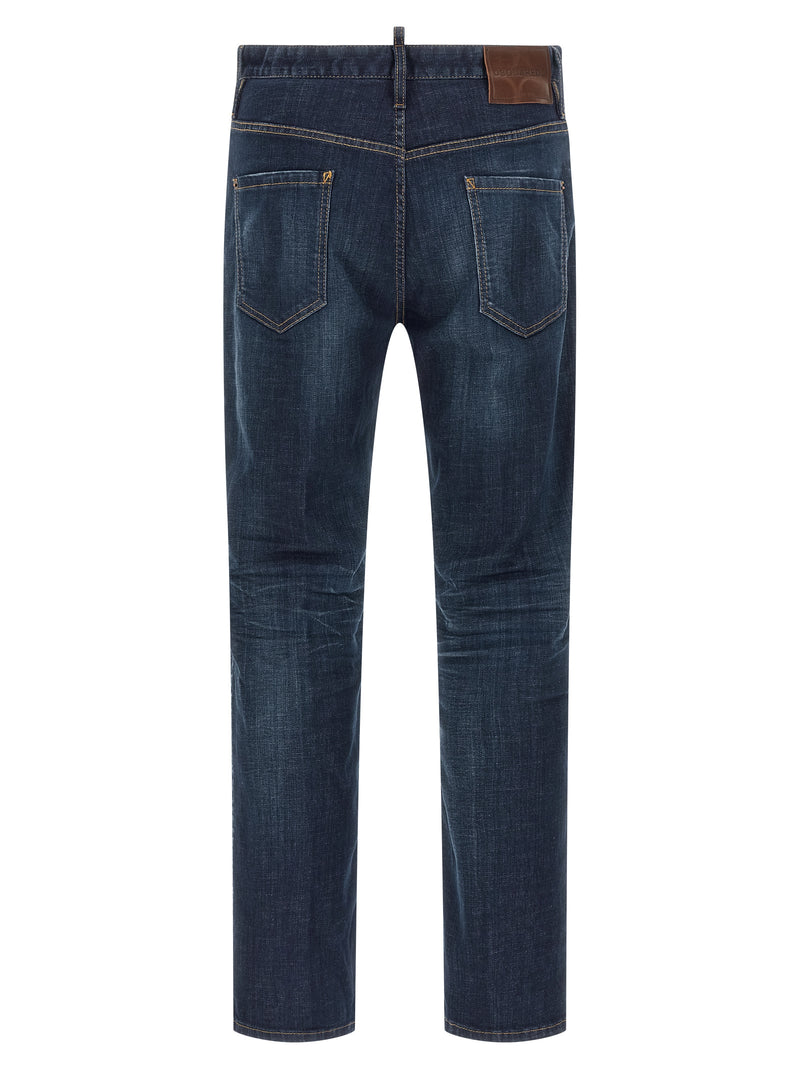 Dsquared² Blue Cotton Straight-Leg Jeans for Men