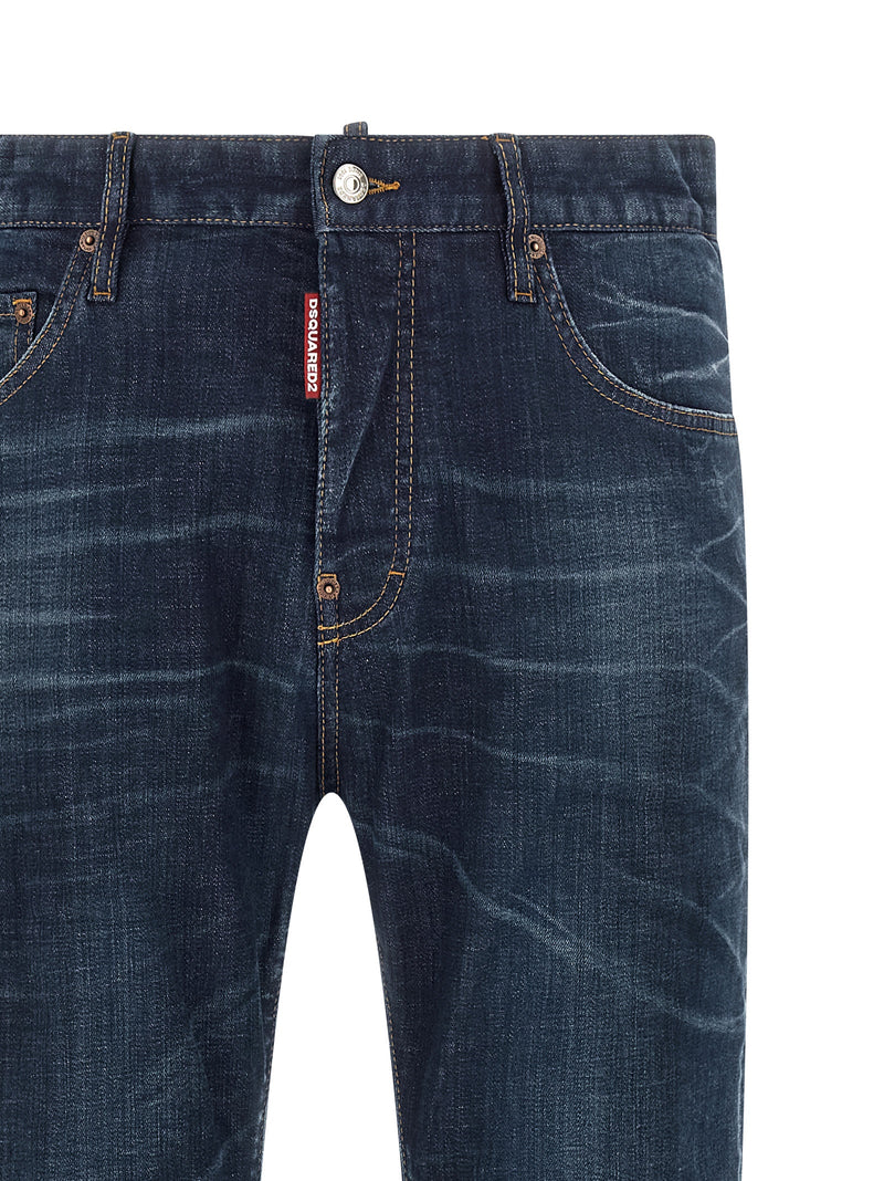 Dsquared² Blue Cotton Straight-Leg Jeans for Men