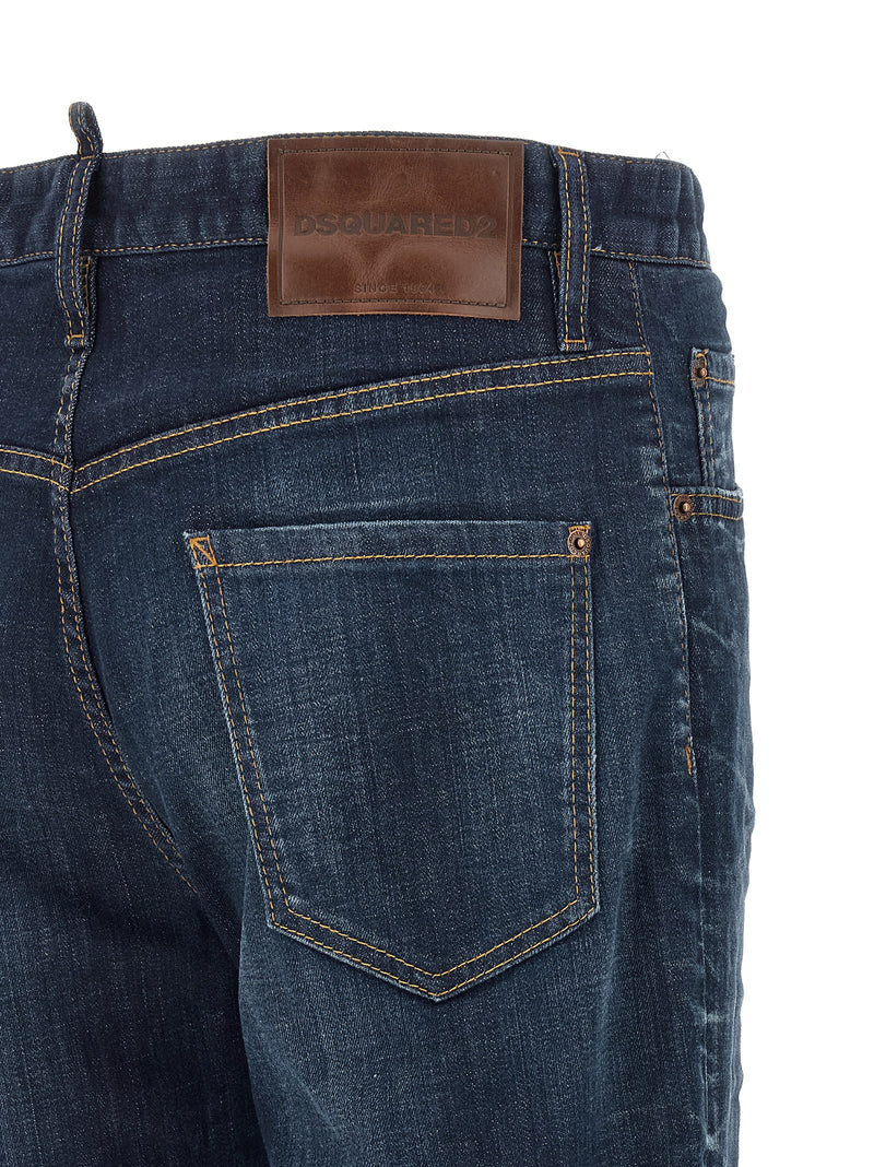 Dsquared² Blue Cotton Straight-Leg Jeans for Men