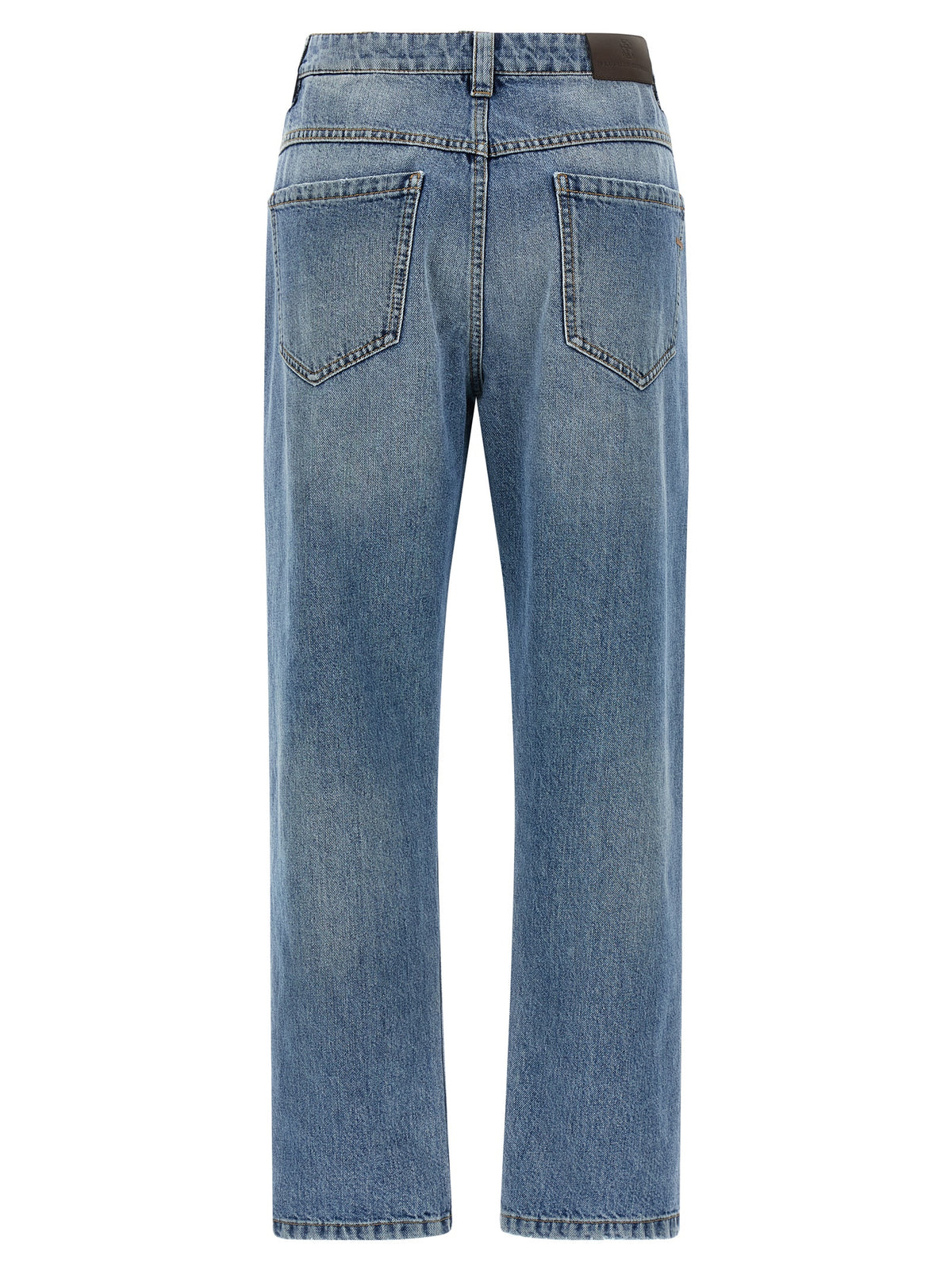 Jean droit en coton bleu Brunello Cucinelli