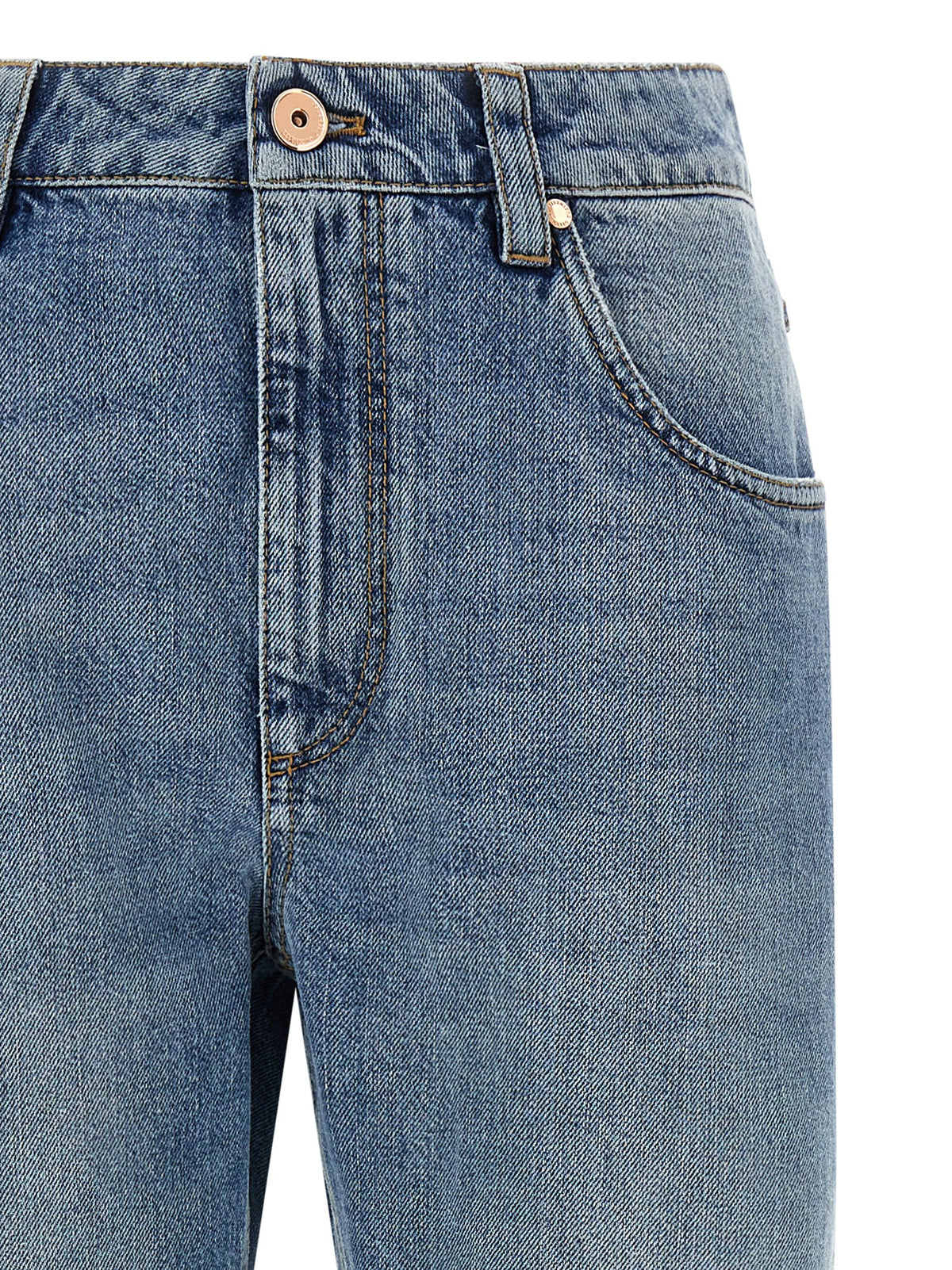 Jean droit en coton bleu Brunello Cucinelli