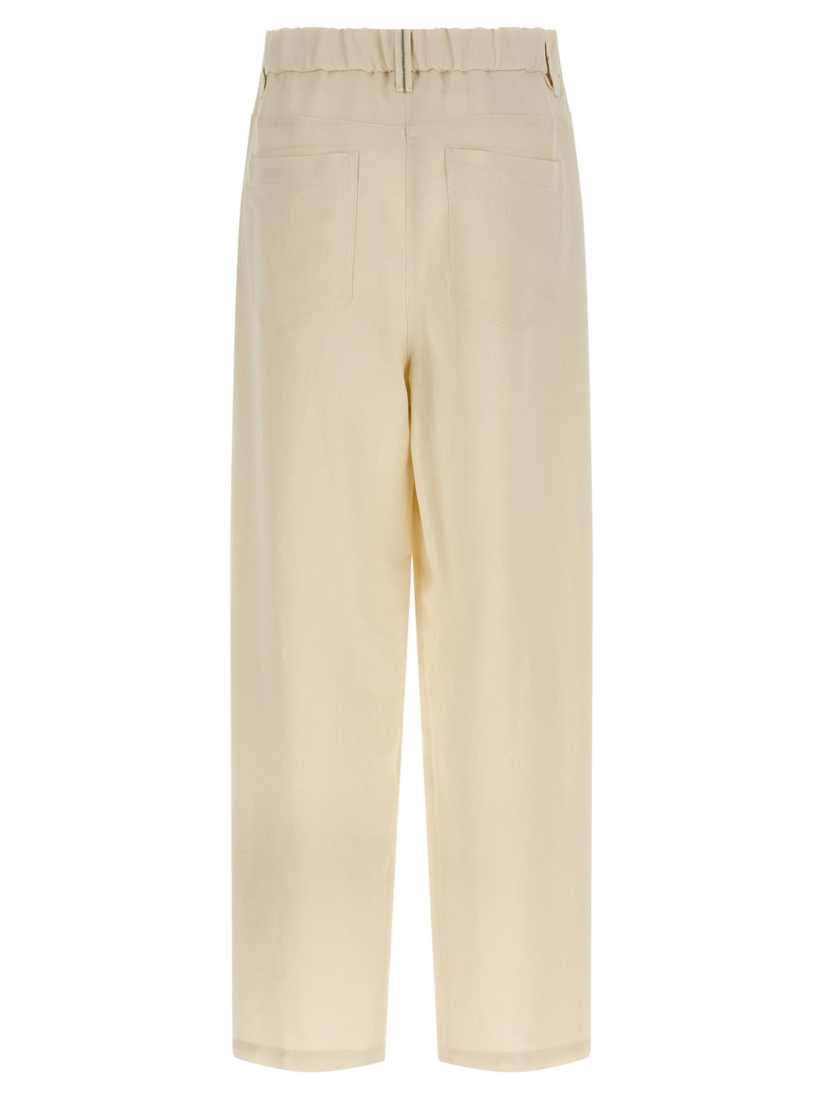 Brunello Cucinelli White Viscose Casual Pants