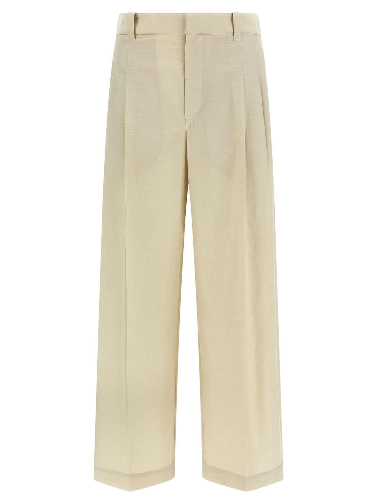 Pantalon habillé en coton blanc Brunello Cucinelli