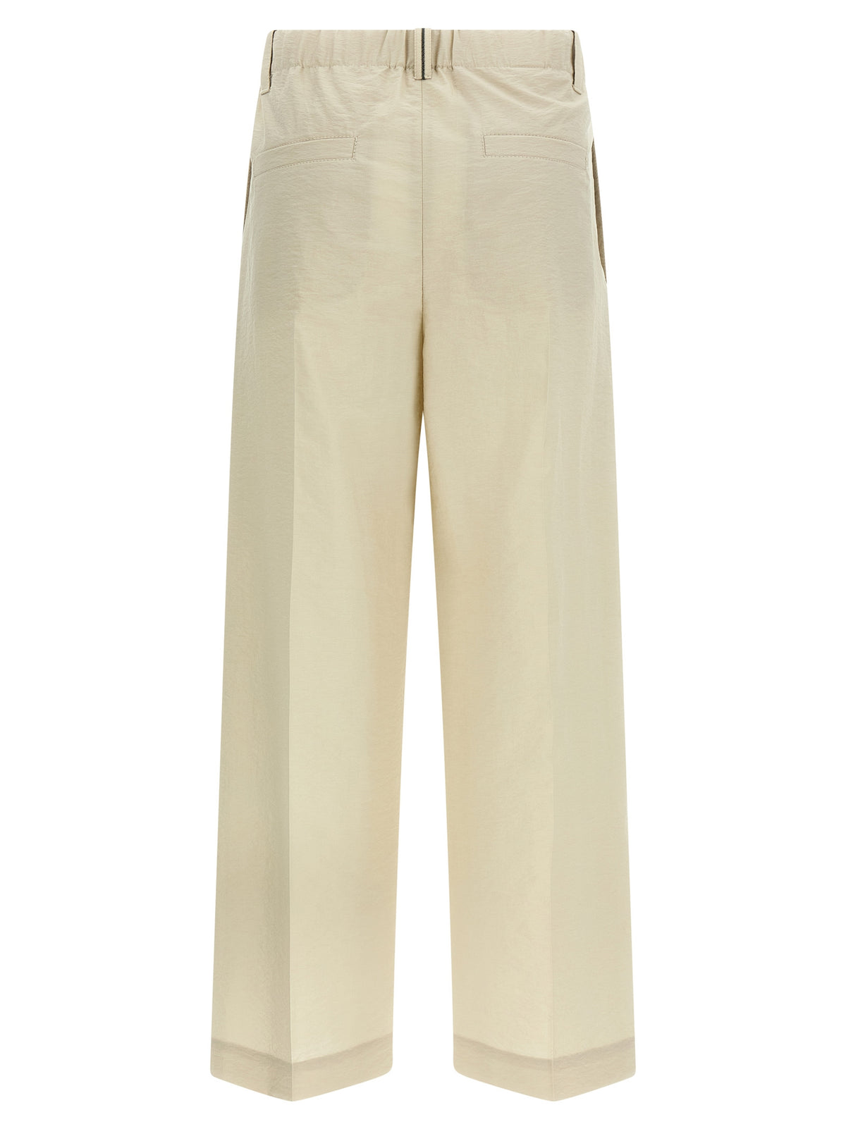 Pantalon habillé en coton blanc Brunello Cucinelli