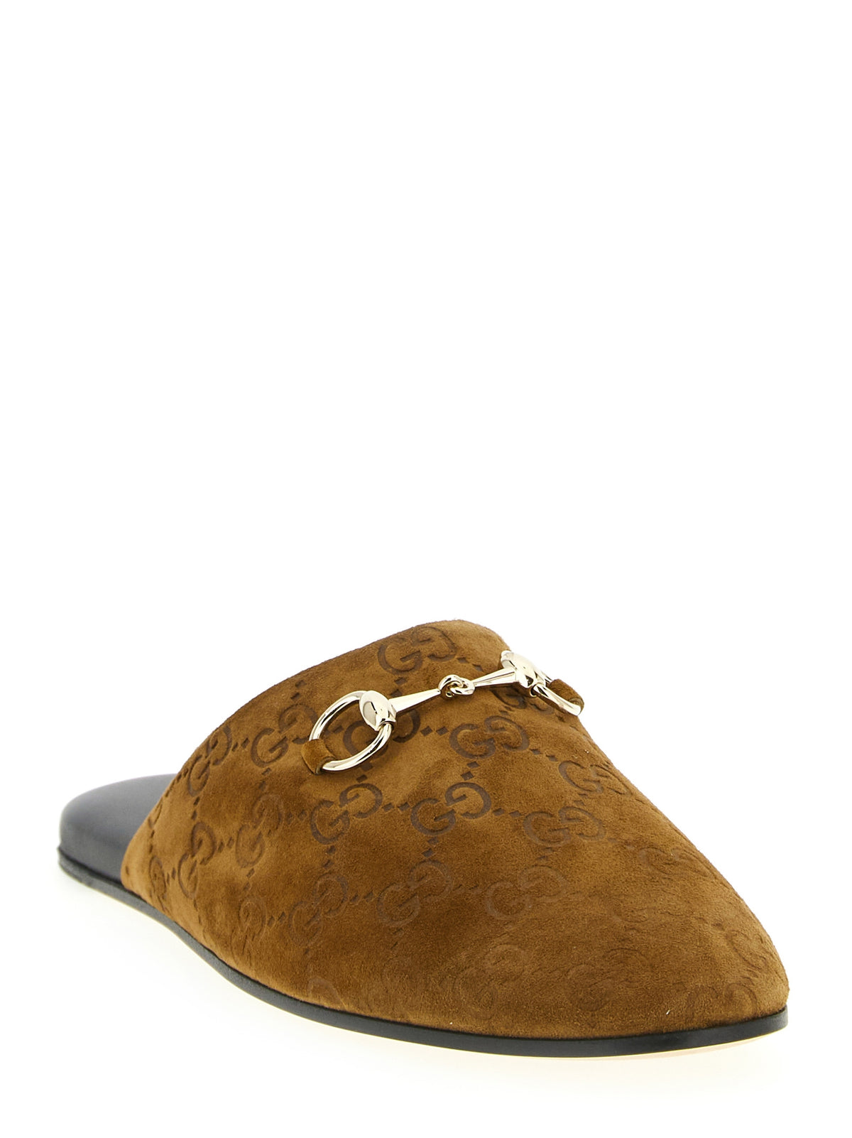 Mules en cuir de veau marron Gucci