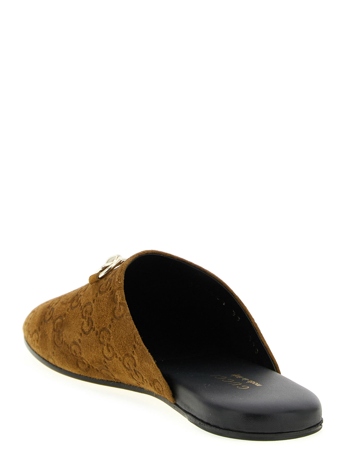 Mules en cuir de veau marron Gucci