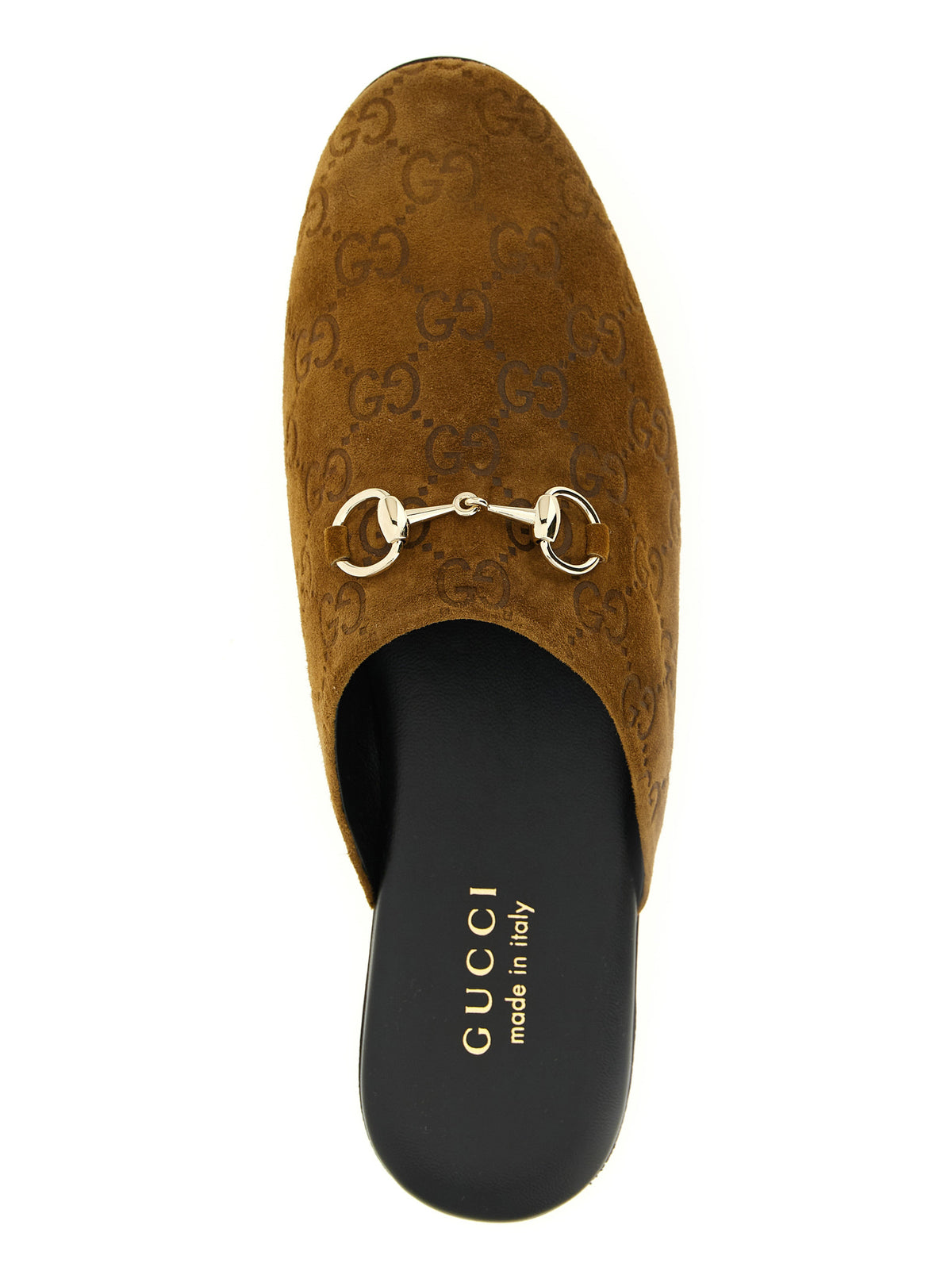 Mules en cuir de veau marron Gucci