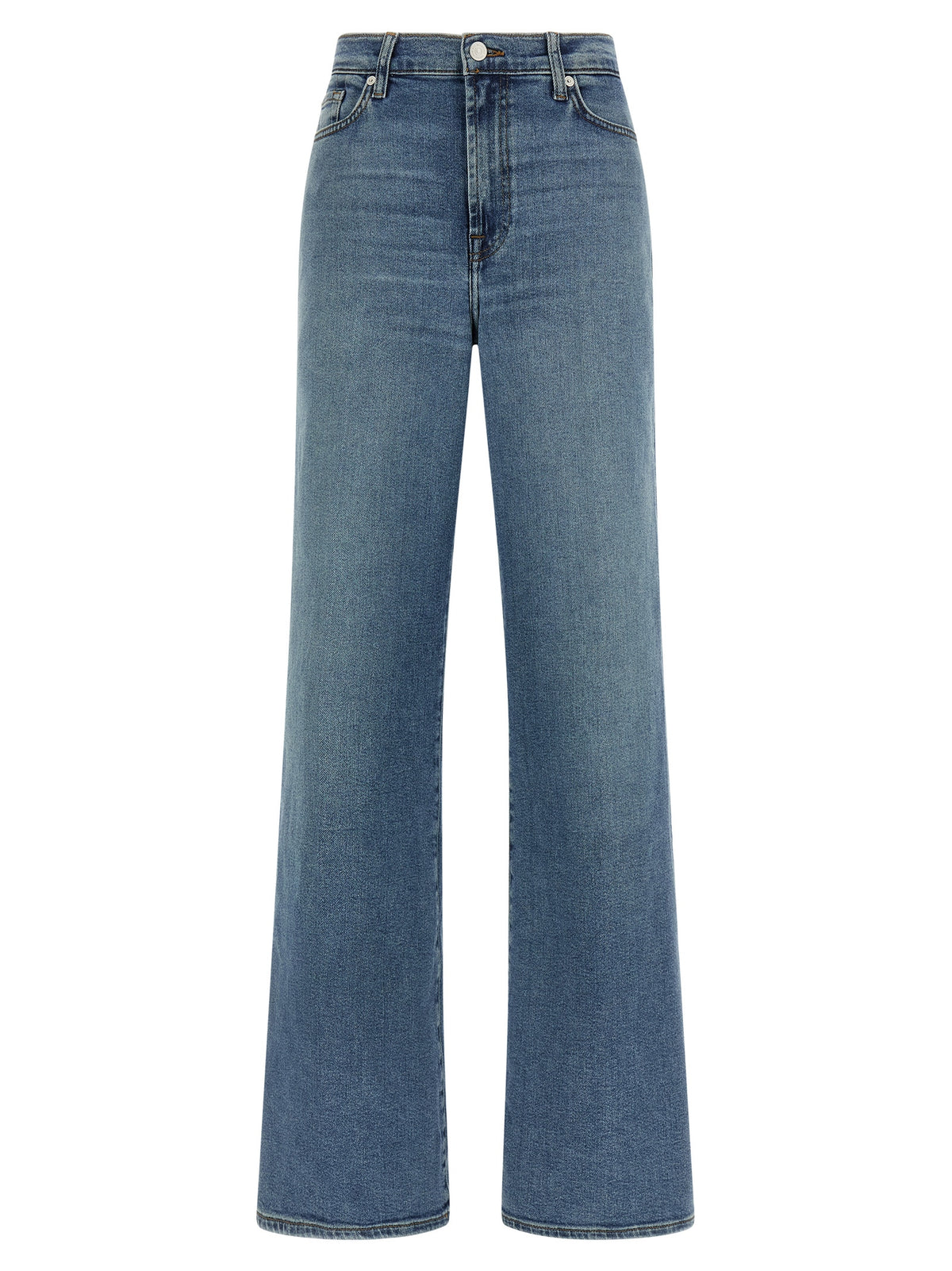 7 For All Mankind Blue Cotton Straight-Leg Jeans - Modern Dojo