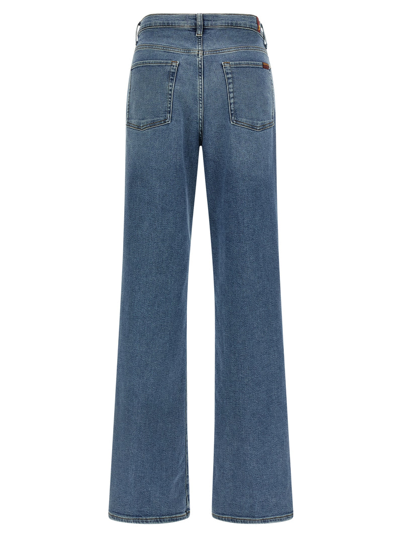 7 For All Mankind Blue Cotton Straight-Leg Jeans - Modern Dojo