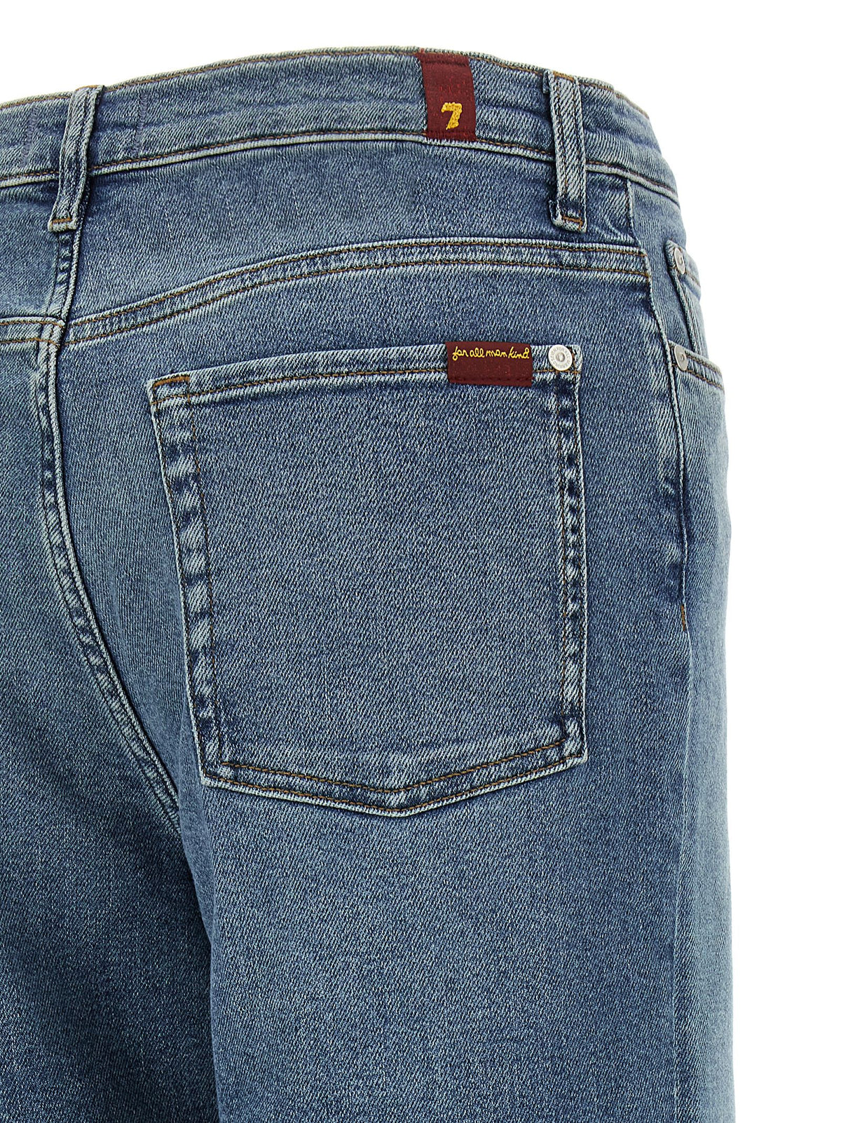 7 For All Mankind Blue Cotton Straight-Leg Jeans - Modern Dojo