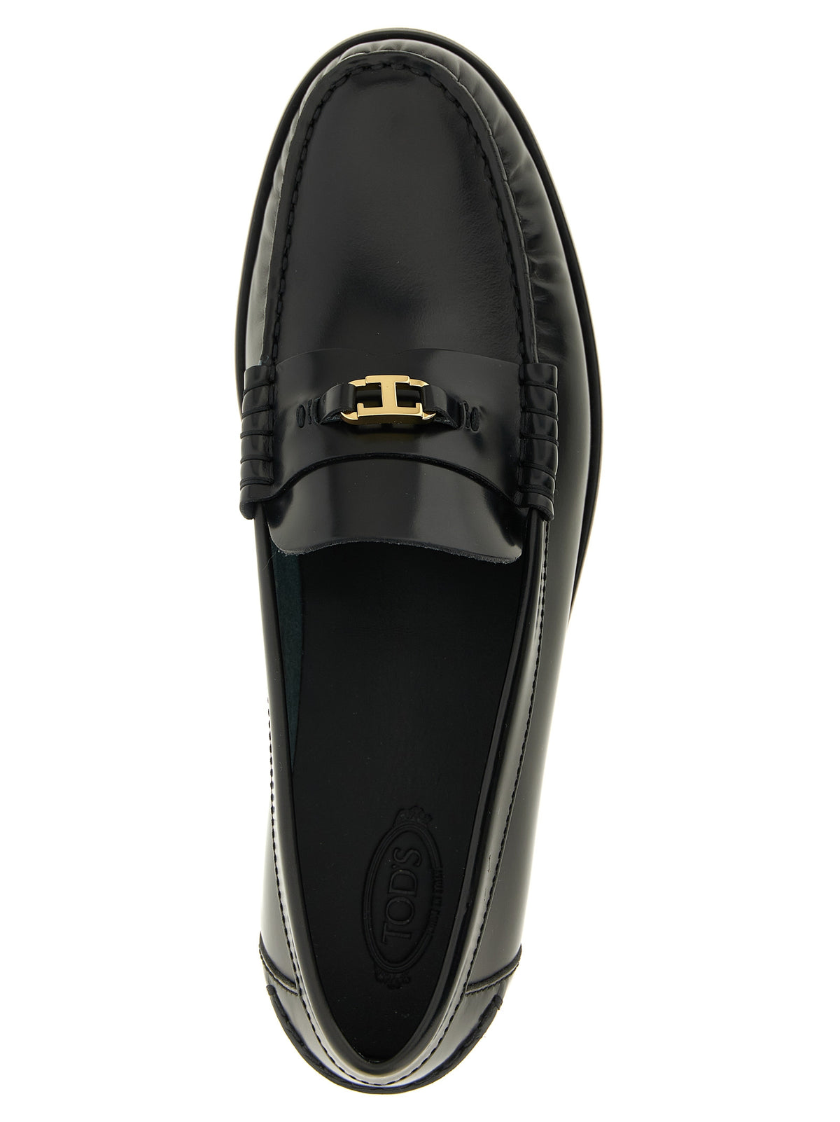 Tod's Black Calfskin Slip-On Loafers