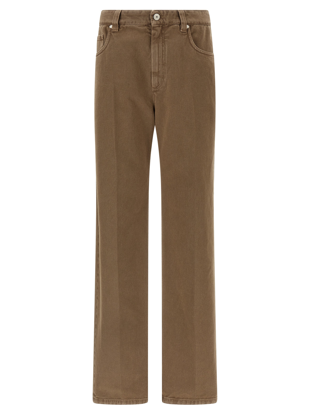 Brunello Cucinelli Beige Cotton Straight-Leg Jeans for Women