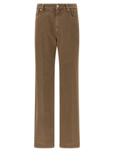 Brunello Cucinelli Beige Cotton Straight-Leg Jeans for Women