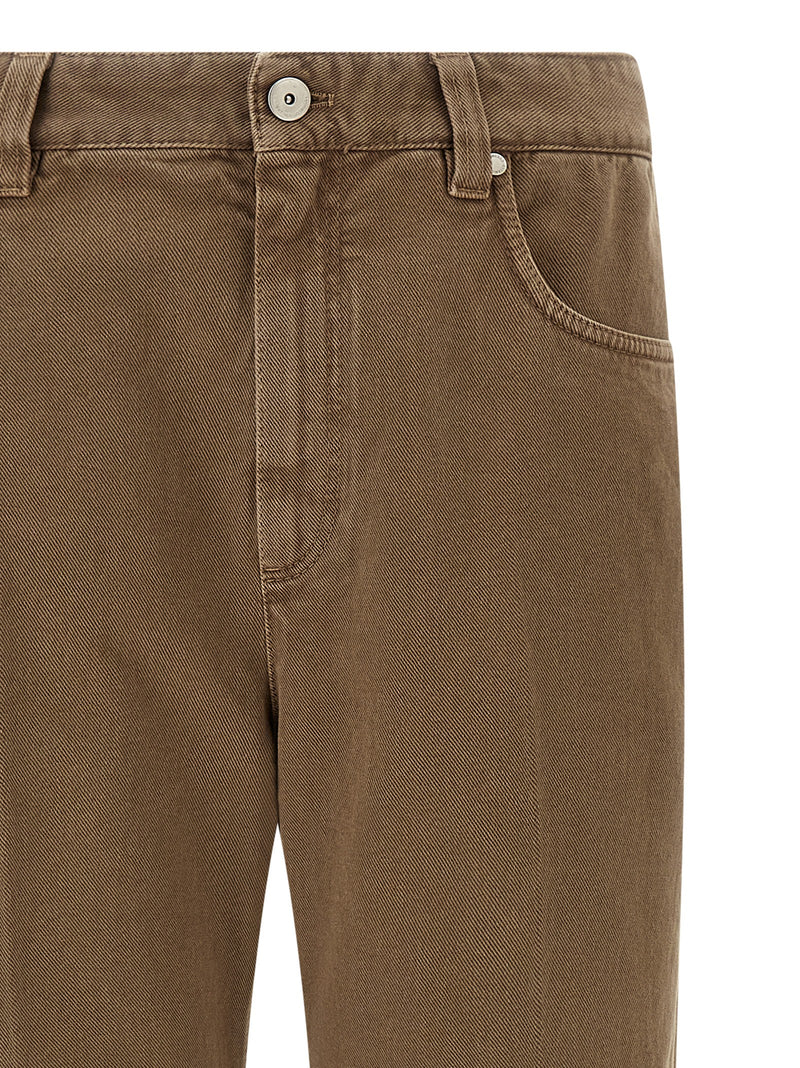 Brunello Cucinelli Beige Cotton Straight-Leg Jeans for Women