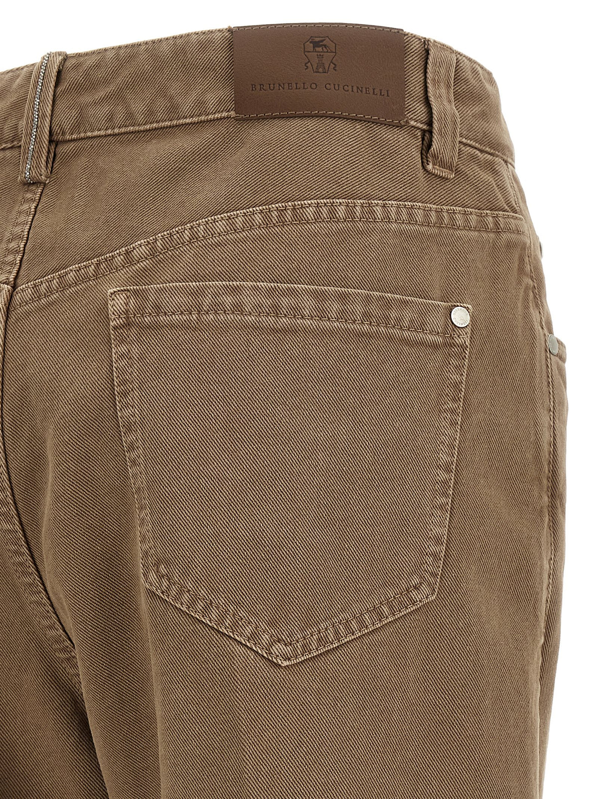 Brunello Cucinelli Beige Cotton Straight-Leg Jeans for Women