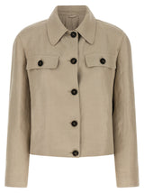 Brunello Cucinelli Blazer en Lin Beige