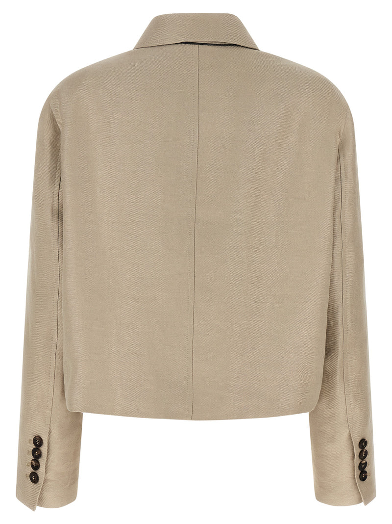 Brunello Cucinelli Blazer en Lin Beige