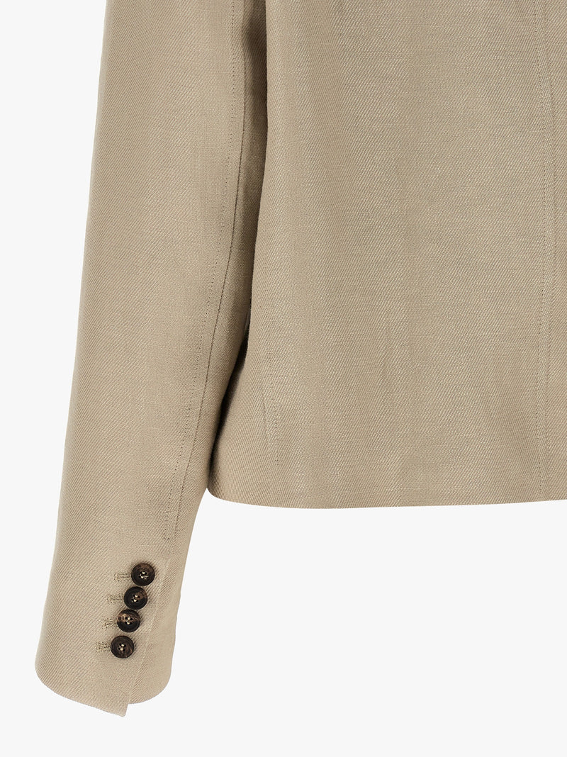 Brunello Cucinelli Blazer en Lin Beige