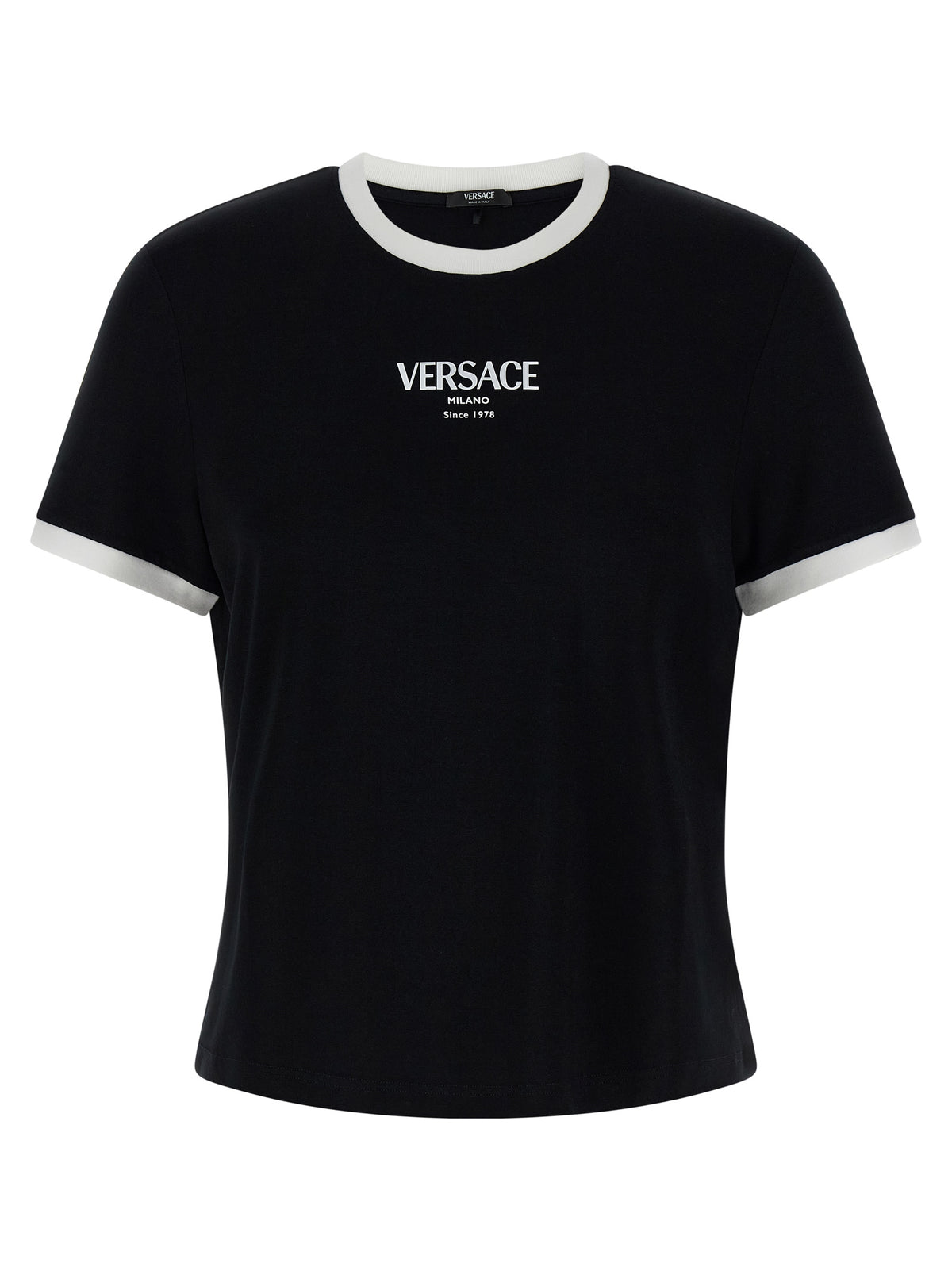 T-Shirt Bicolore en Viscose Versace pour Femme