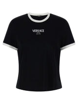 T-Shirt Bicolore en Viscose Versace pour Femme