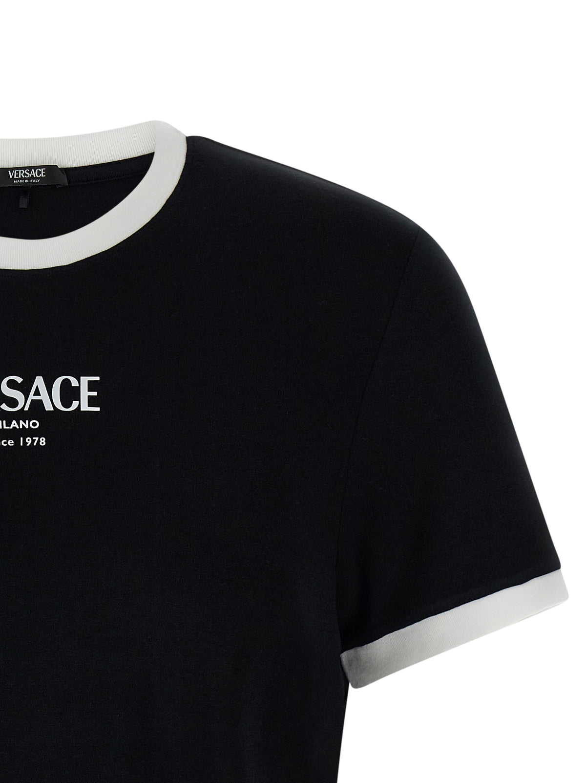 T-Shirt Bicolore en Viscose Versace pour Femme