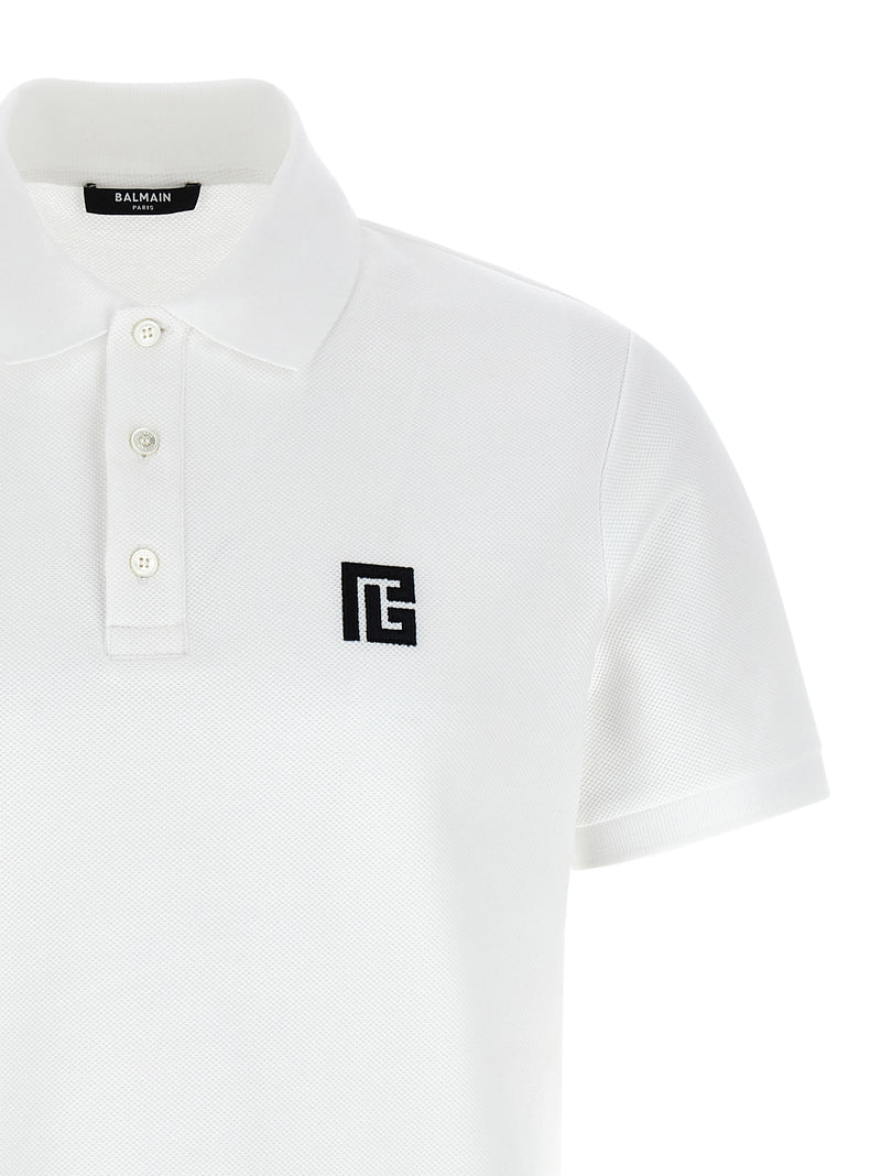 Balmain Bicolor Cotton Polo Shirt for Men