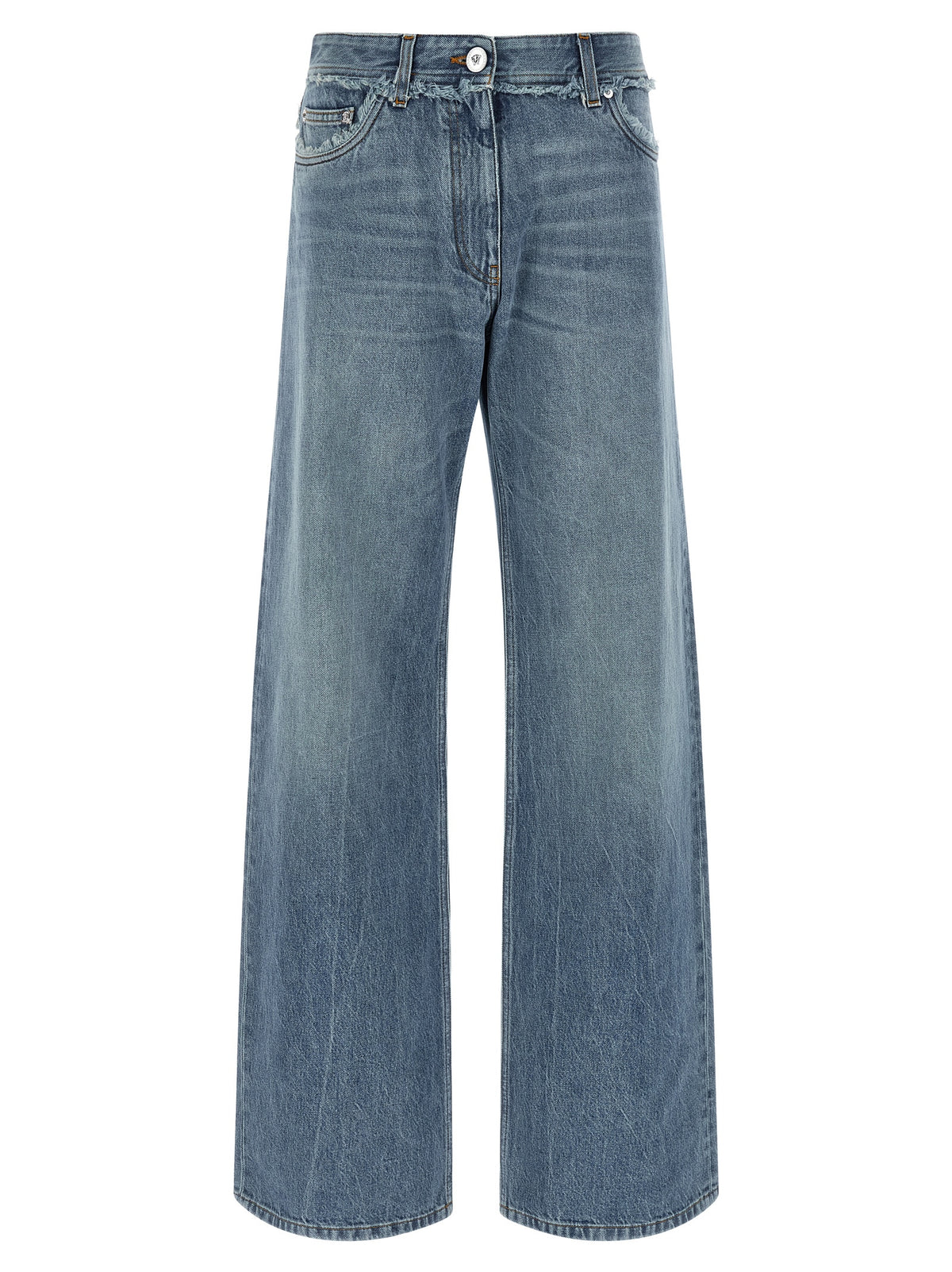 Jean boyfriend Versace en coton bleu