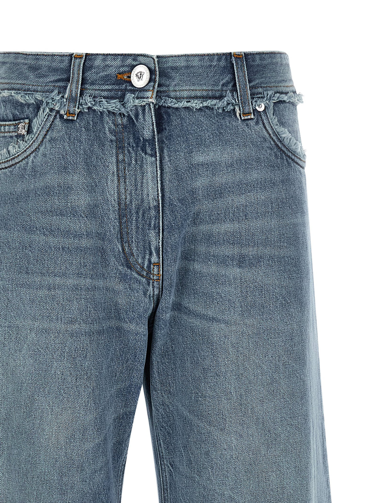 Jean boyfriend Versace en coton bleu
