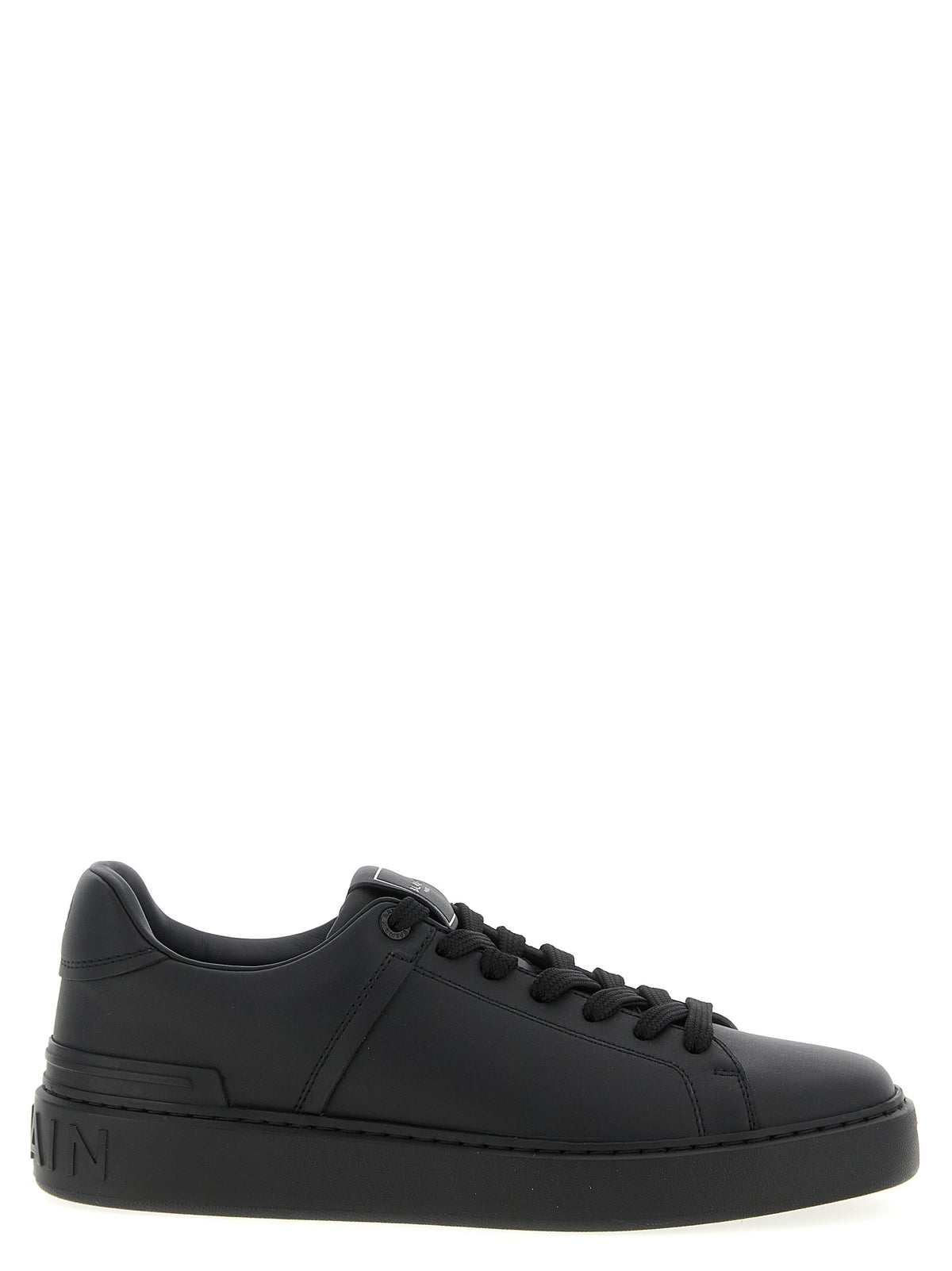 Baskets basses en cuir de veau noir Balmain
