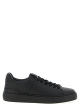 Baskets basses en cuir de veau noir Balmain