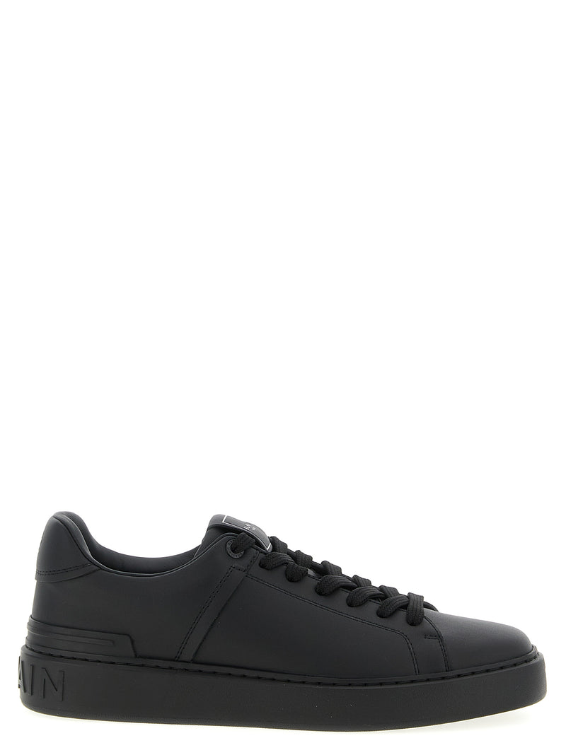 Balmain Black Calfskin Low Top Sneakers