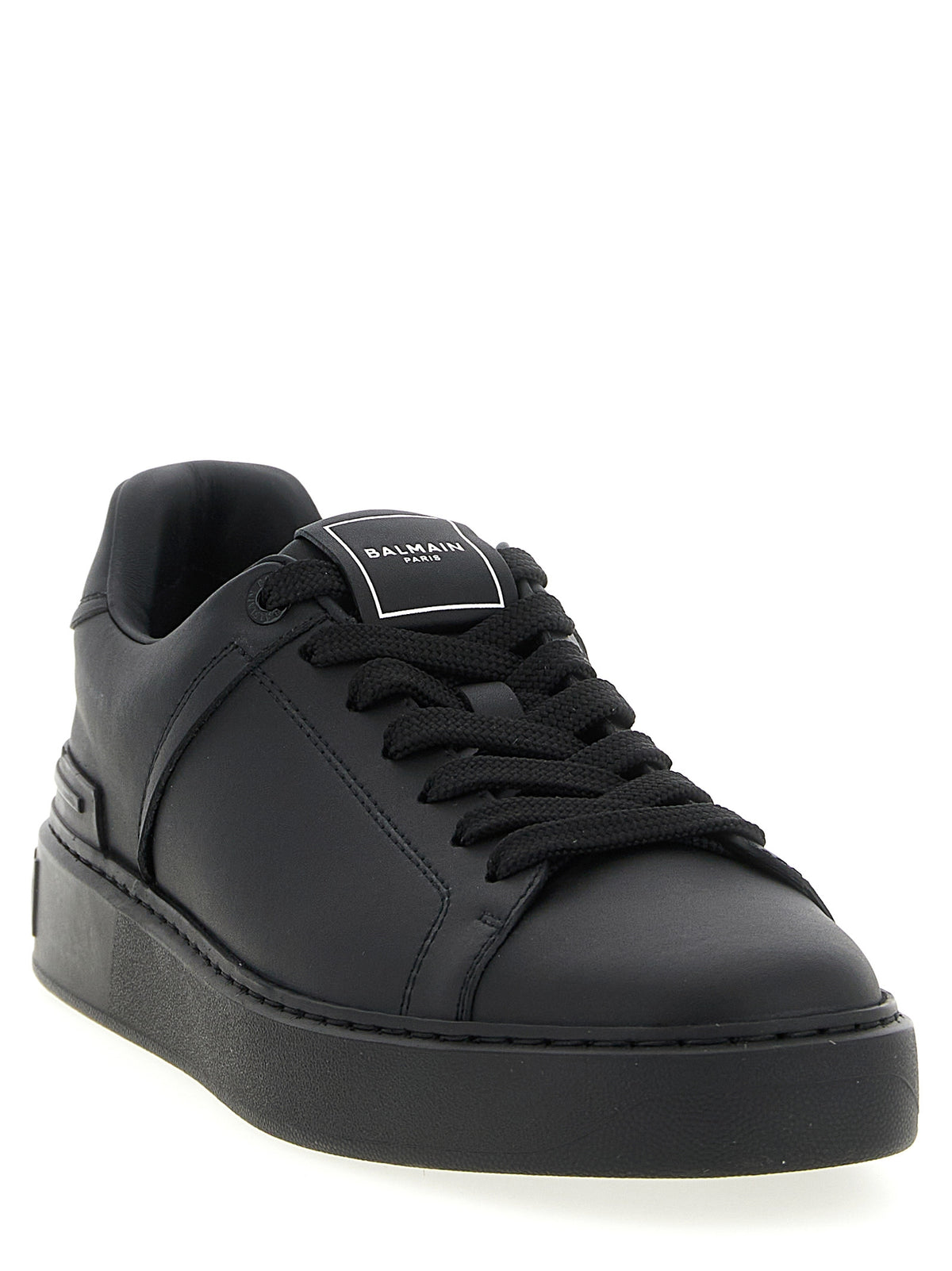 Baskets basses en cuir de veau noir Balmain