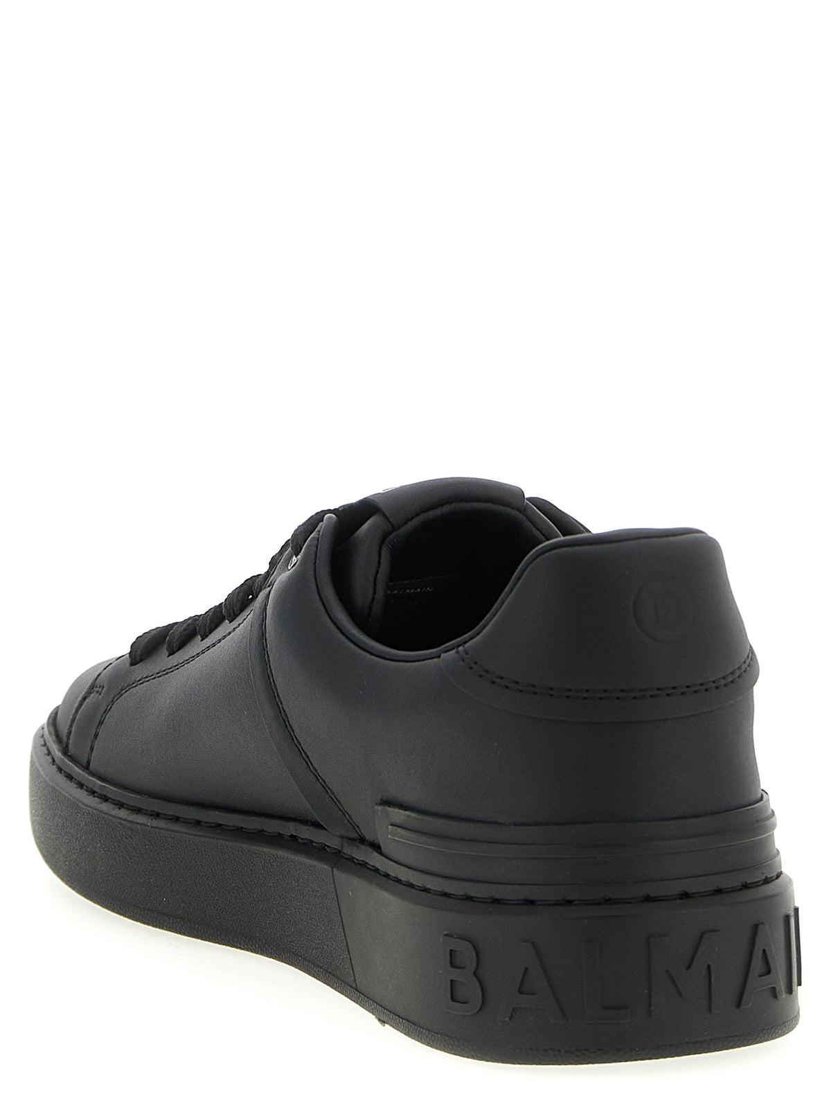 Baskets basses en cuir de veau noir Balmain
