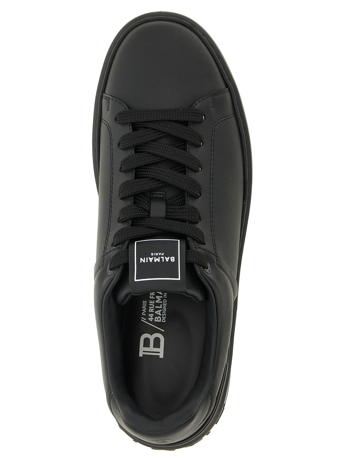 Baskets basses en cuir de veau noir Balmain