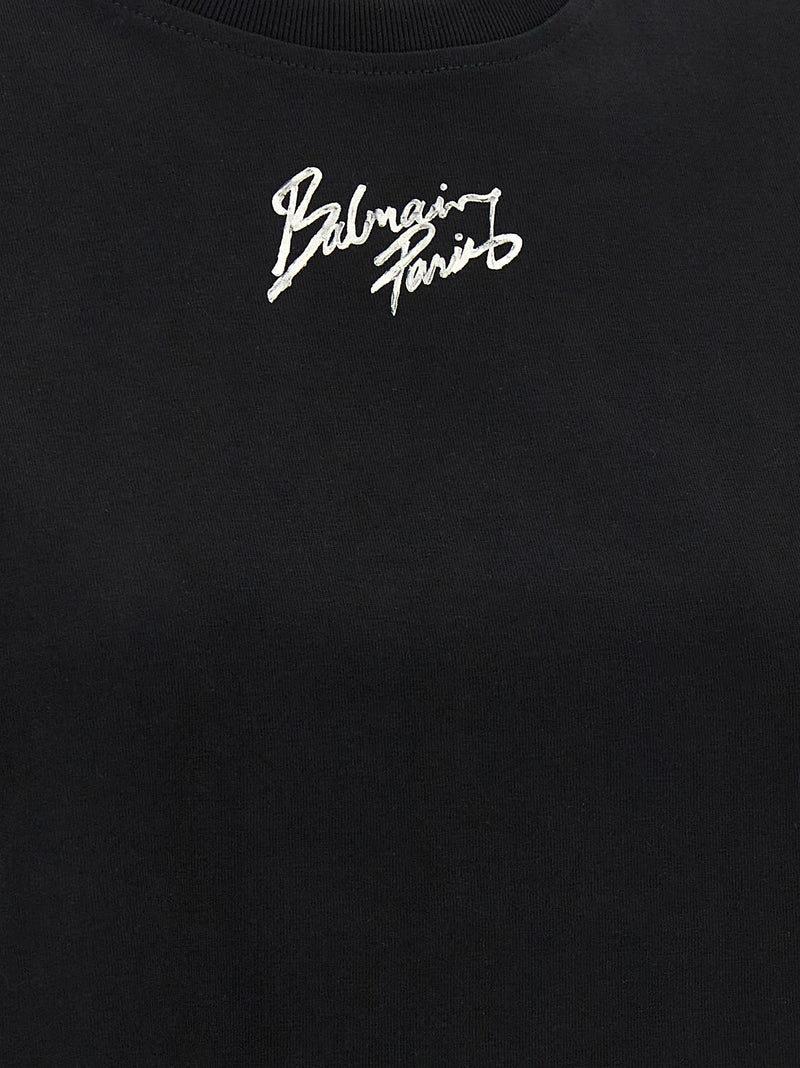 Balmain Black Cotton T-Shirt