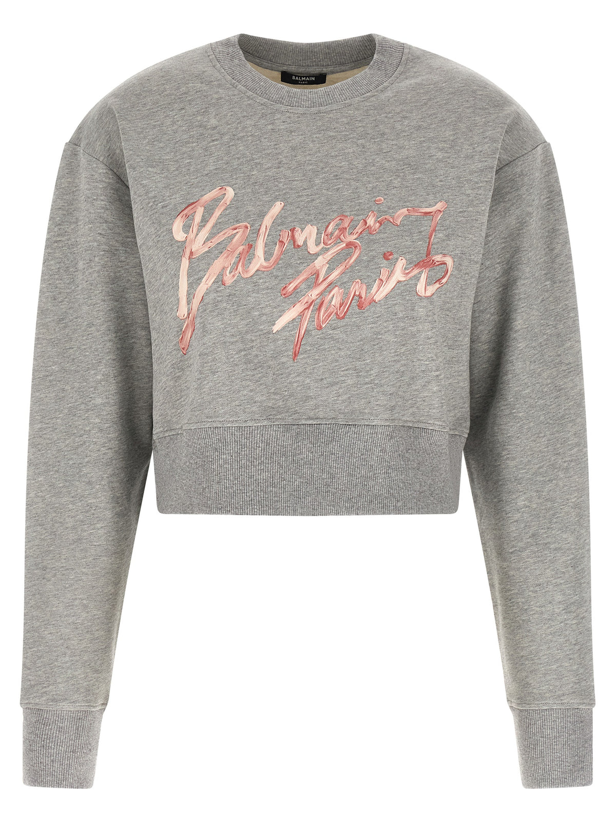 Balmain Gray Cotton Sweatshirt