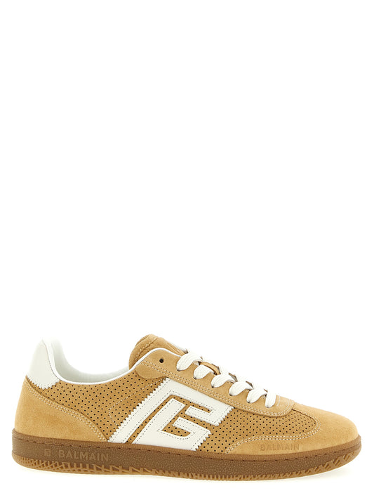 Balmain Beige Calfskin Low Top Sneakers