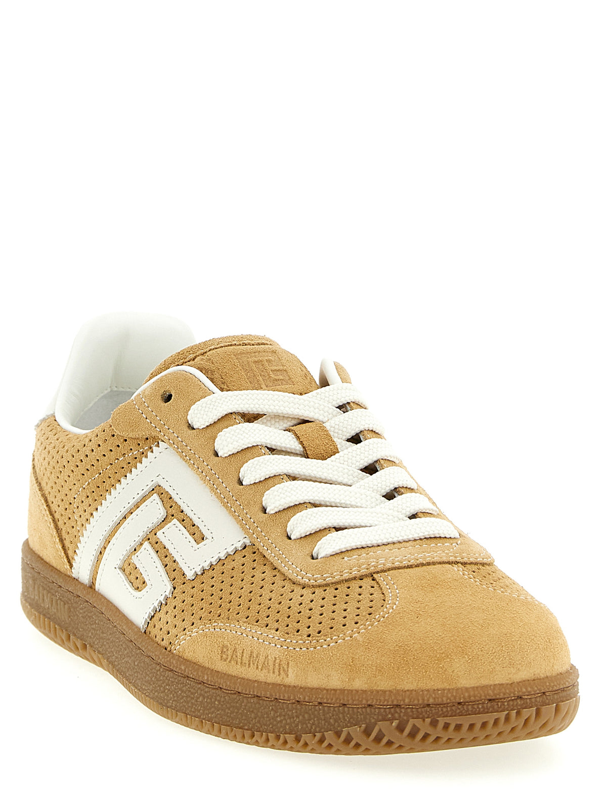 Baskets basses Balmain en cuir de veau beige