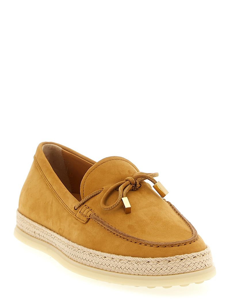 Tod's Beige Calfskin Slip-On Loafers for Women