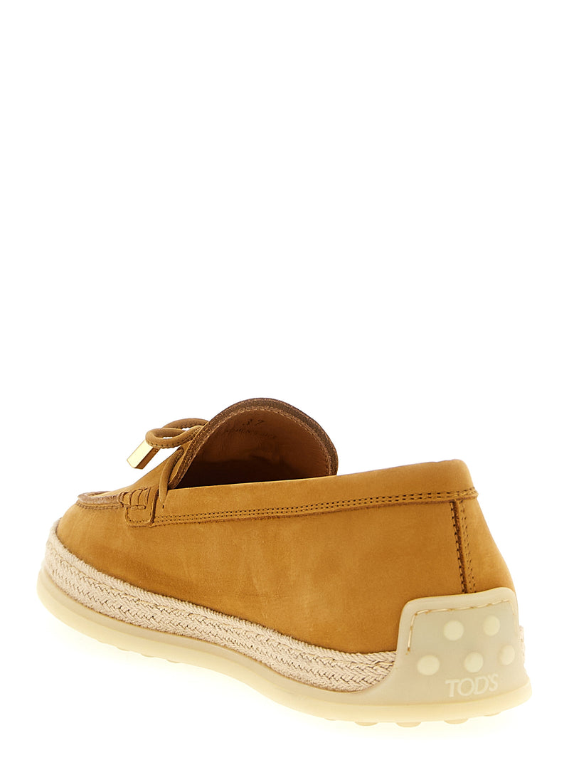 Tod's Beige Calfskin Slip-On Loafers for Women